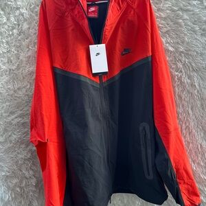 Nike Men's Vibrant Red and Black TECH WOVEN JACKET